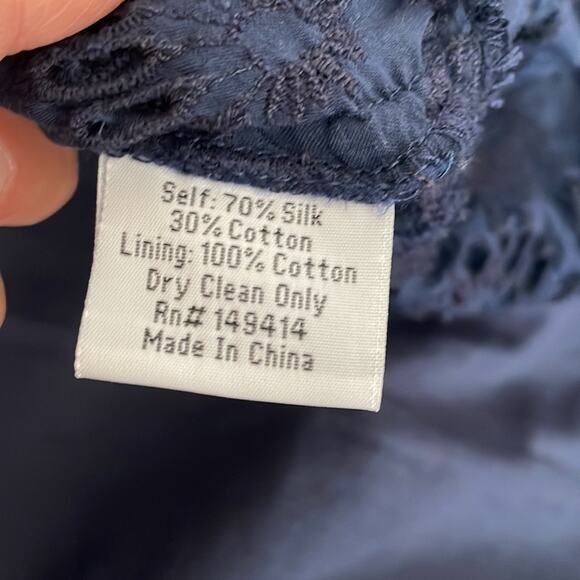 JOHNNY WAS Jade Sapphire Blue Embroidered Silk Blend Dress NWOT - Picture 7 of 8